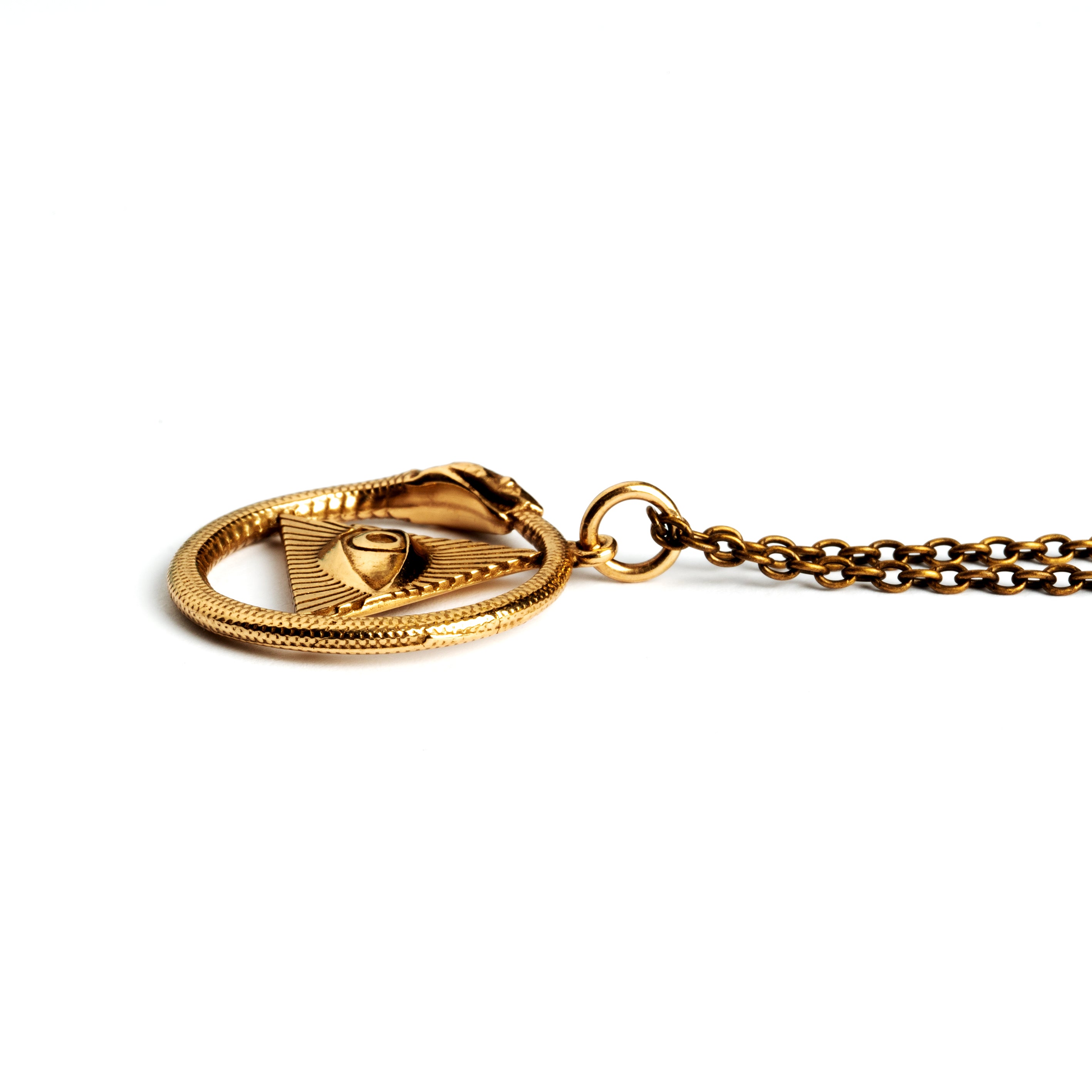 Bronze Providence Ouroboros Pendant necklace side view