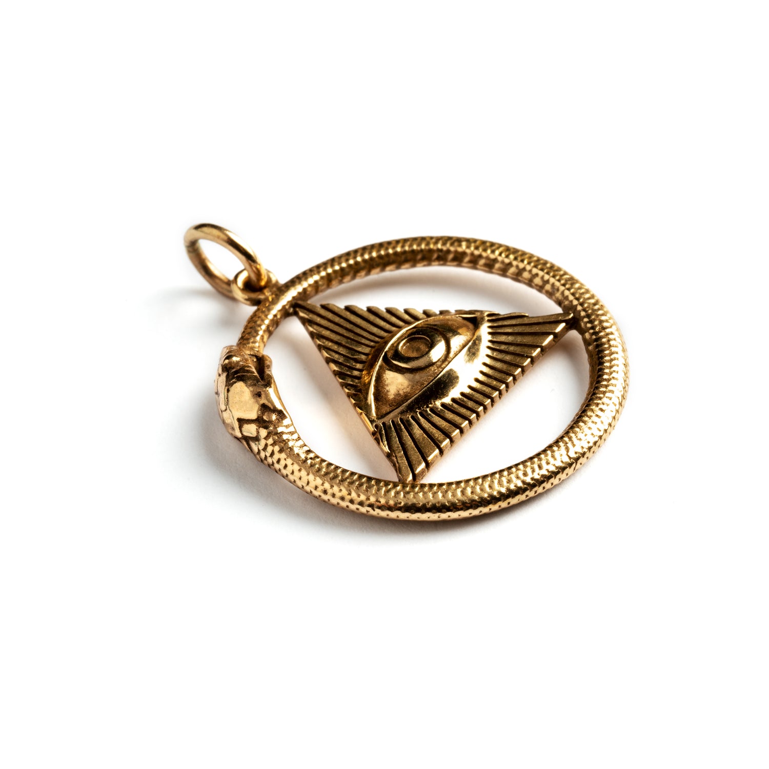 Bronze Providence Ouroboros Pendant necklace left side view