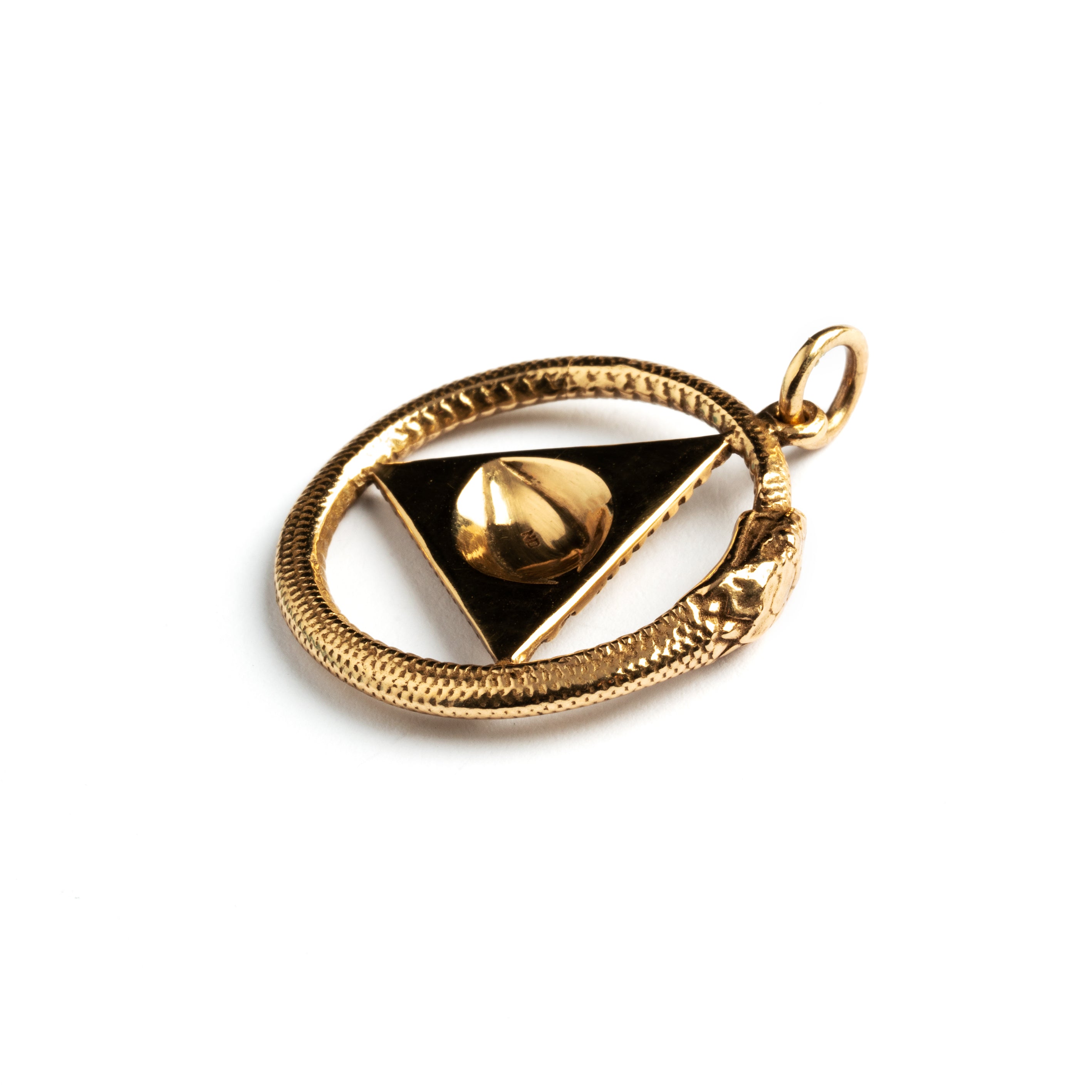 Bronze Providence Ouroboros Pendant necklace back side view