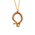 Bronze octopus tentacle pendant on a chain frontal view