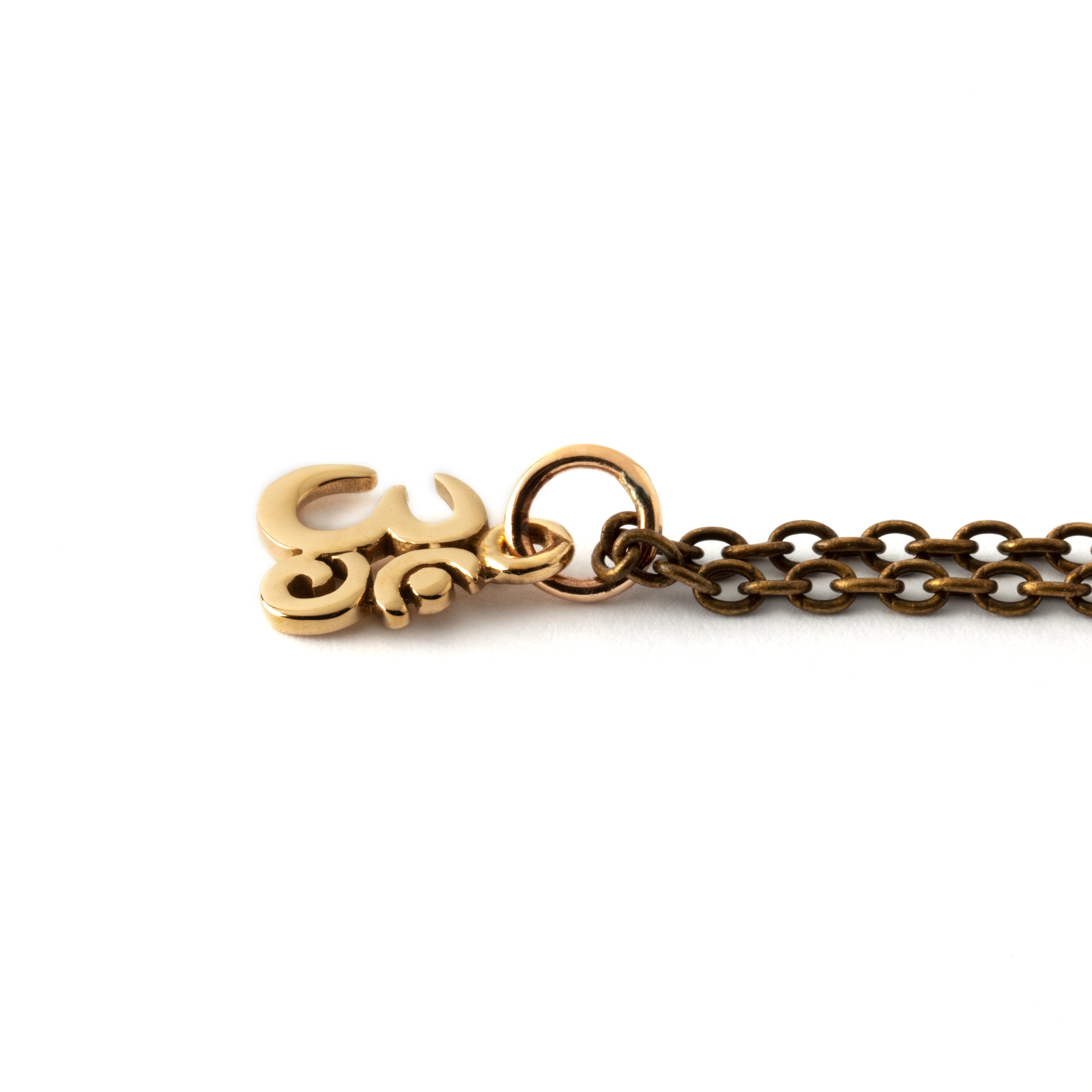 Bronze Petit Om Charm necklace side view