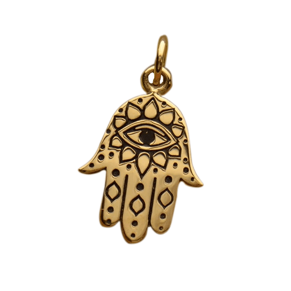 Bronze Hamsa hand with Evil Eye Necklace