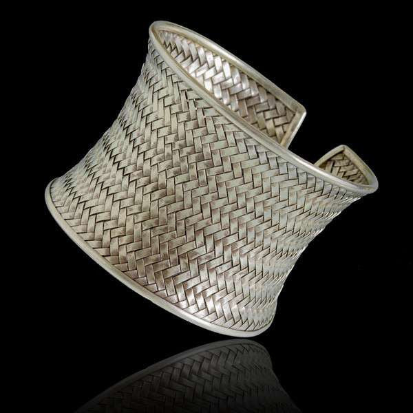 Braided Tribal Silver Cuff - Tribu