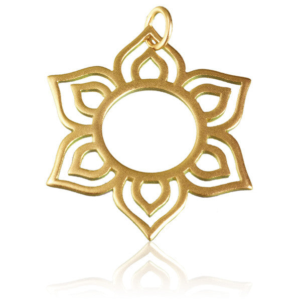 Gold Plated Silver Lotus Petals Pendant - Tribu