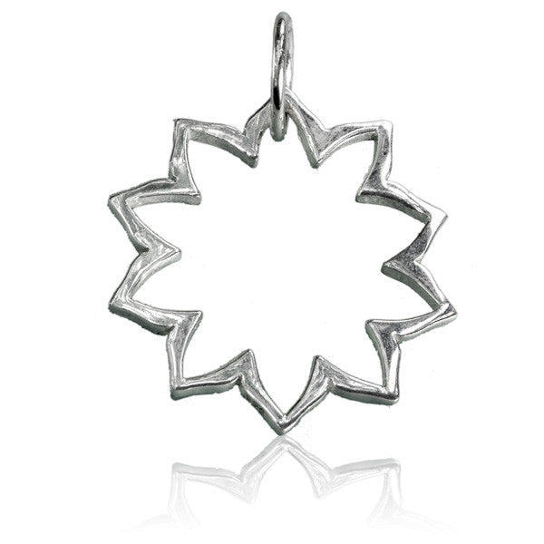 Sterling Silver Solar Plexus Chakra Frame Charm Pendant - Tribu
- 1