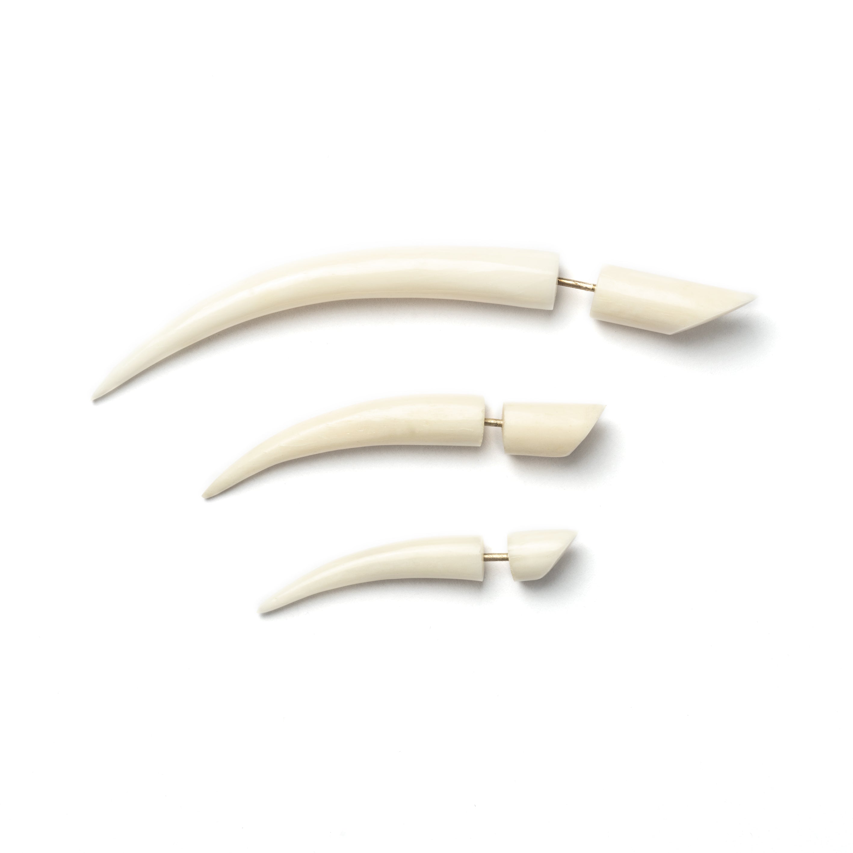 Camden White Fake Gauge Earrings