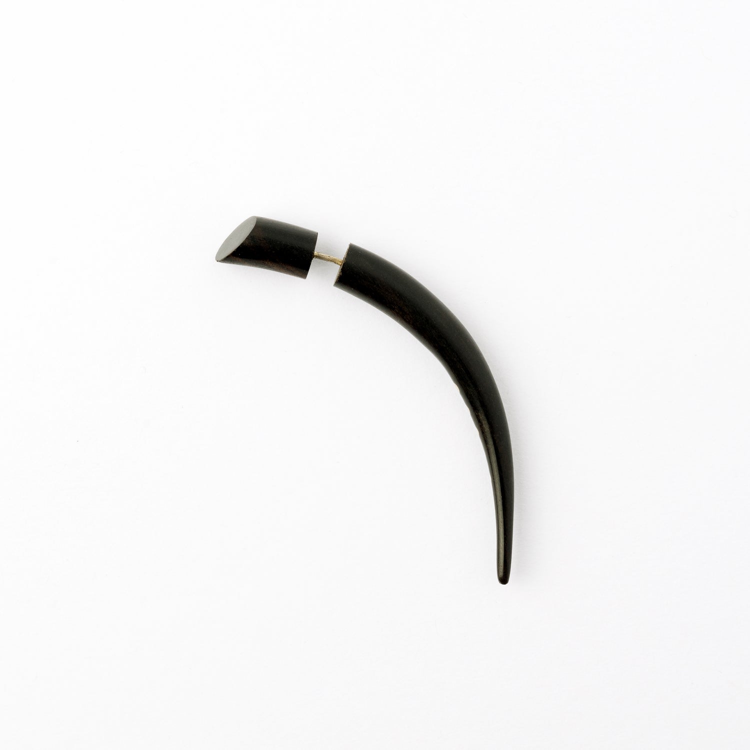 Camden Silver Dotted wood fake gauge Earrings-  Blackwood