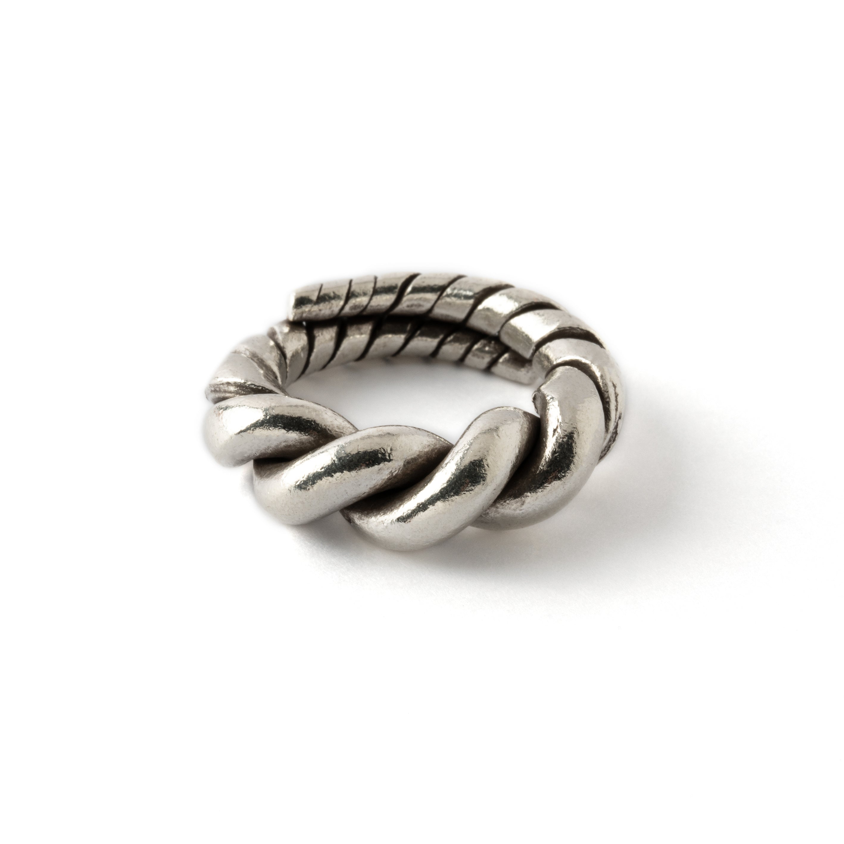 chunky 95% tribal silver twisted wire wrap ring