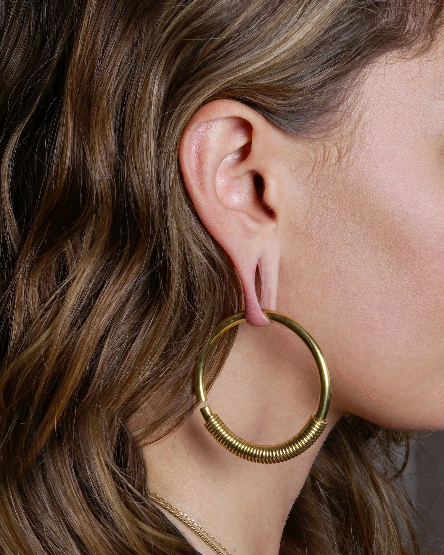 model wearing Citra Hoops Hangers