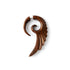 single cockatoo shaped out of wood fake gauge earring frontal view
