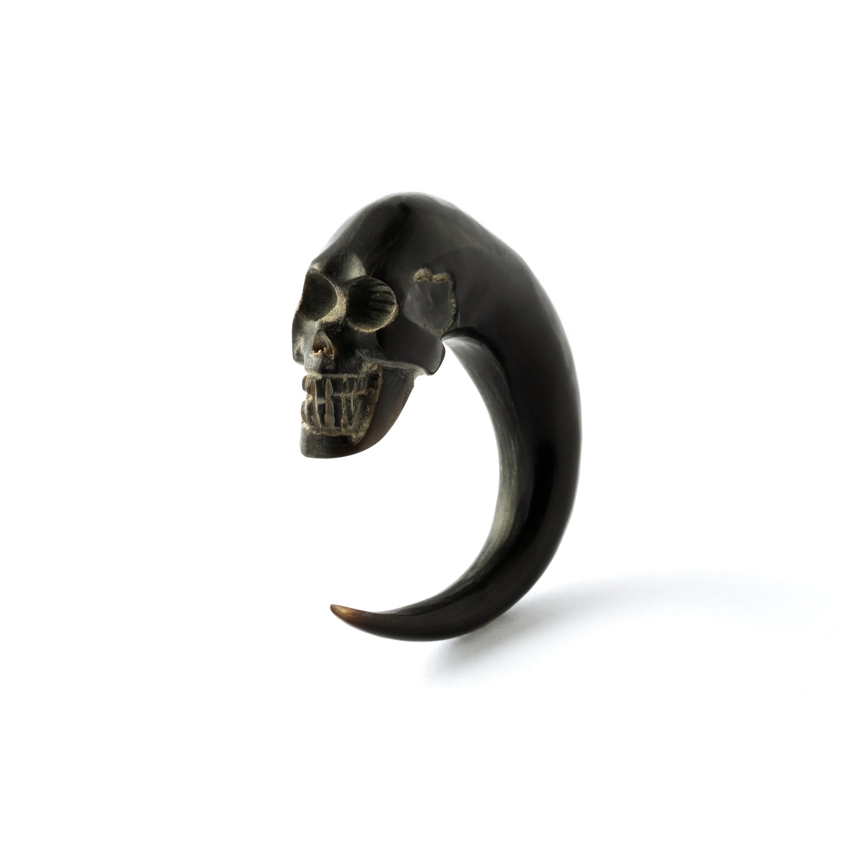 single horn skull hook ear stretcher left side view