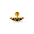 Deva crescent shape Golden Labret with Black Onyx frontal view