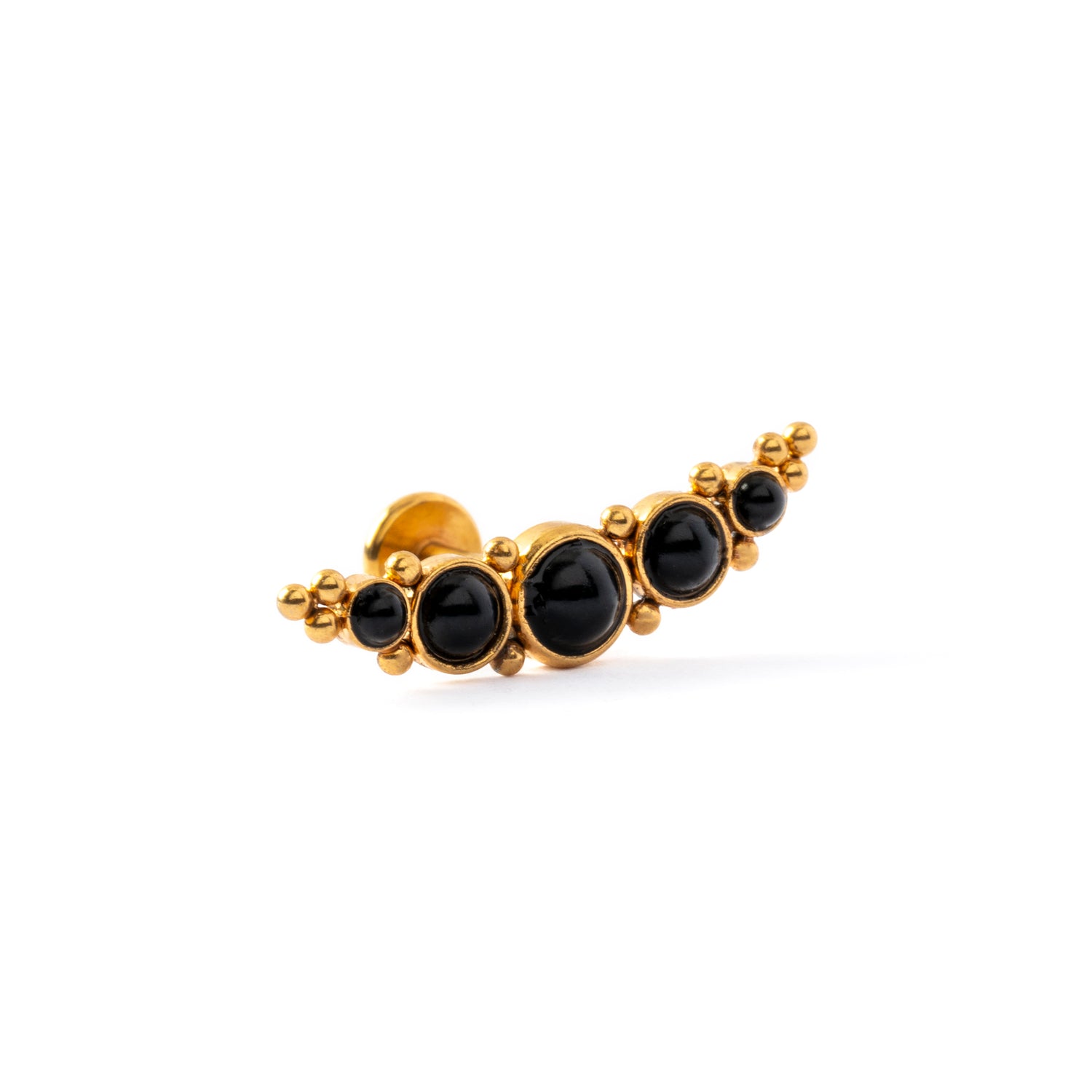 Deva Labret with Quintuple Onyx left side view