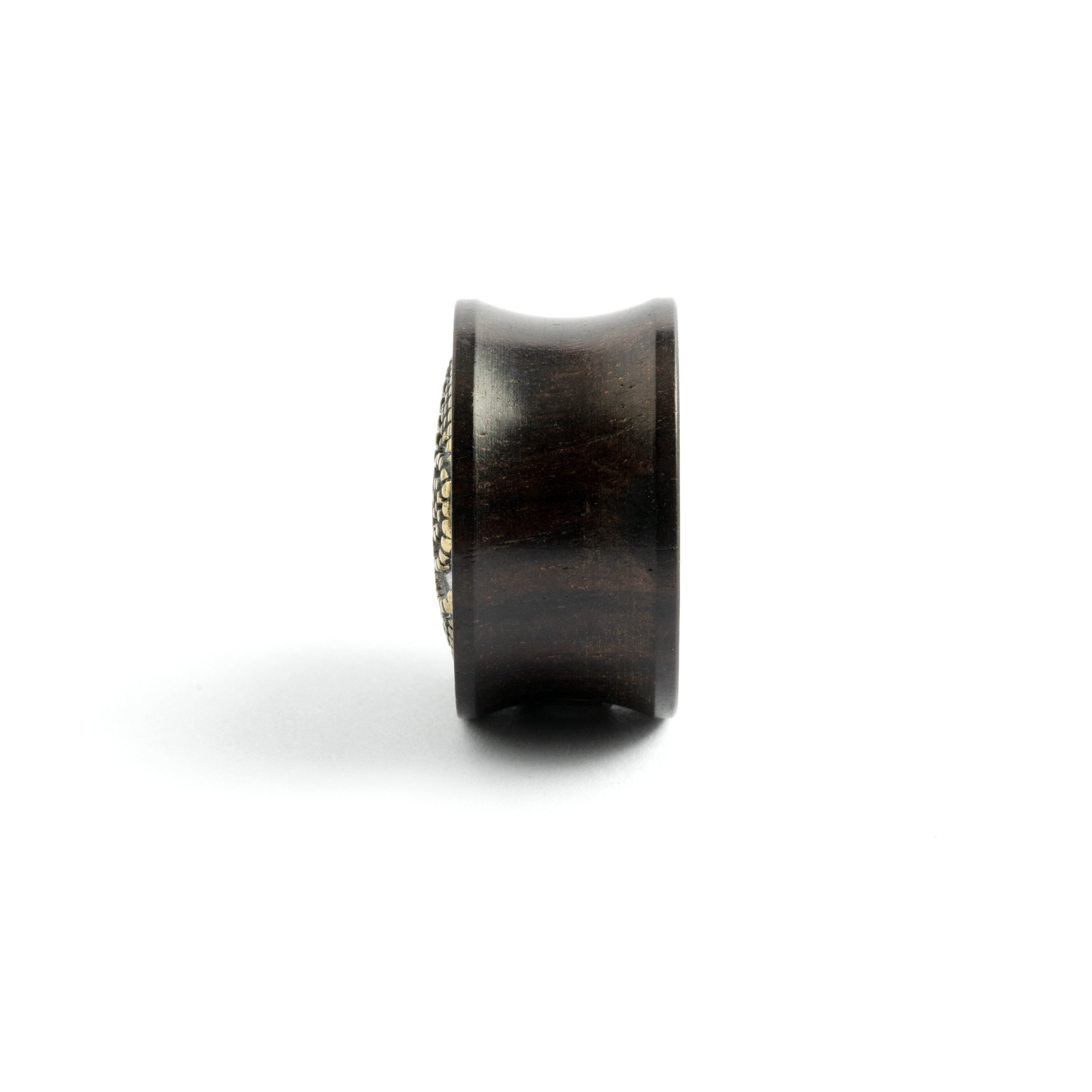 Ebony Wood and Brass Heddeka Ear Plug