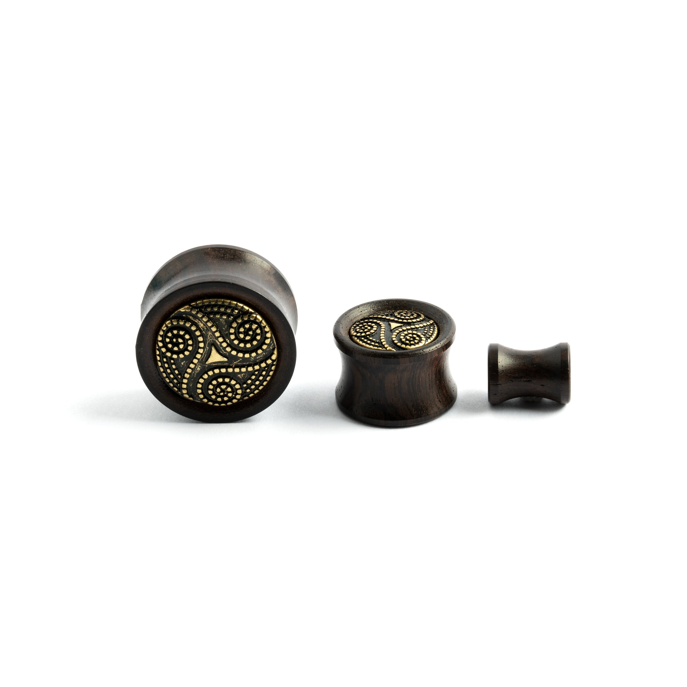 Ebony Wood and Brass Heddeka Ear Plug