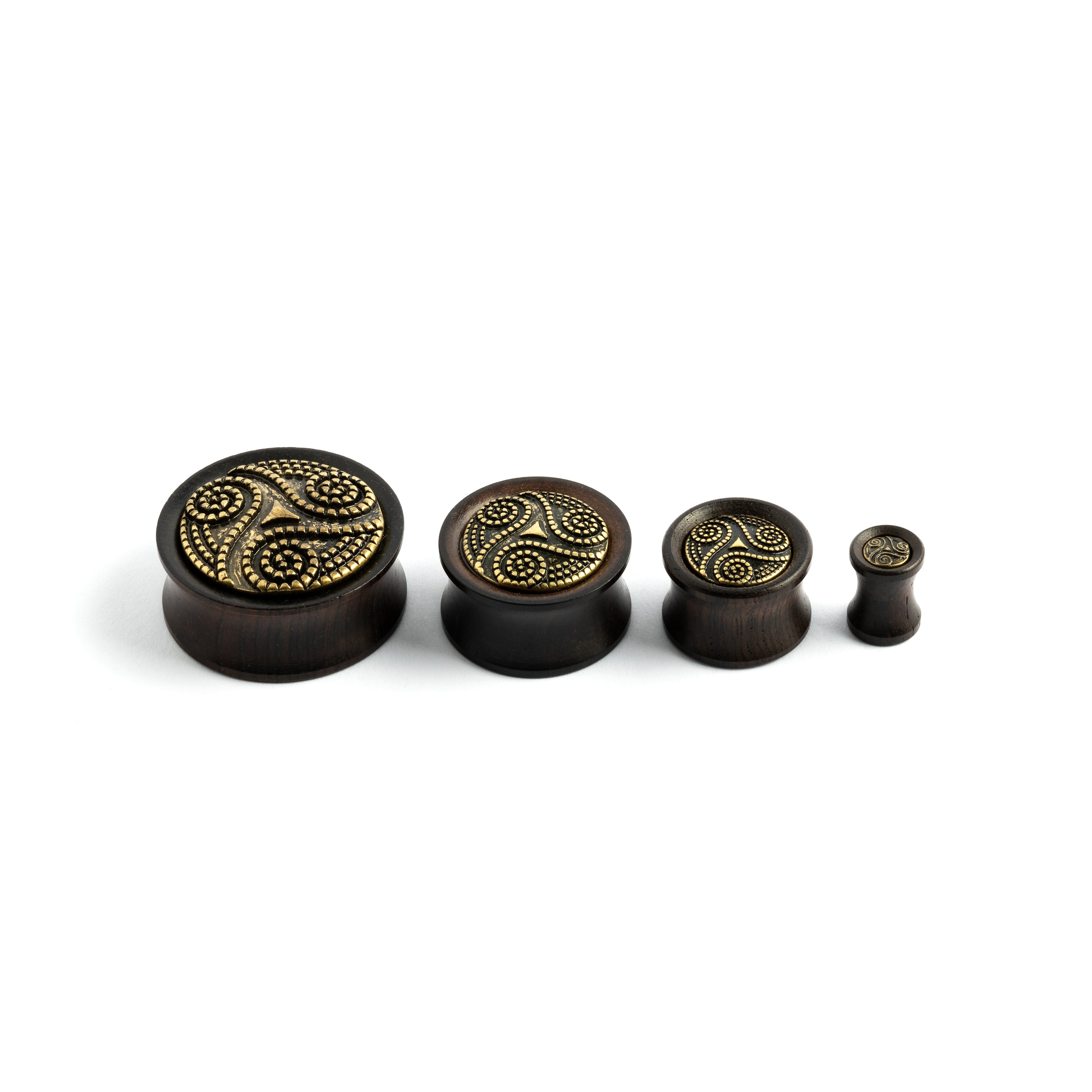 Ebony Wood and Brass Heddeka Ear Plug