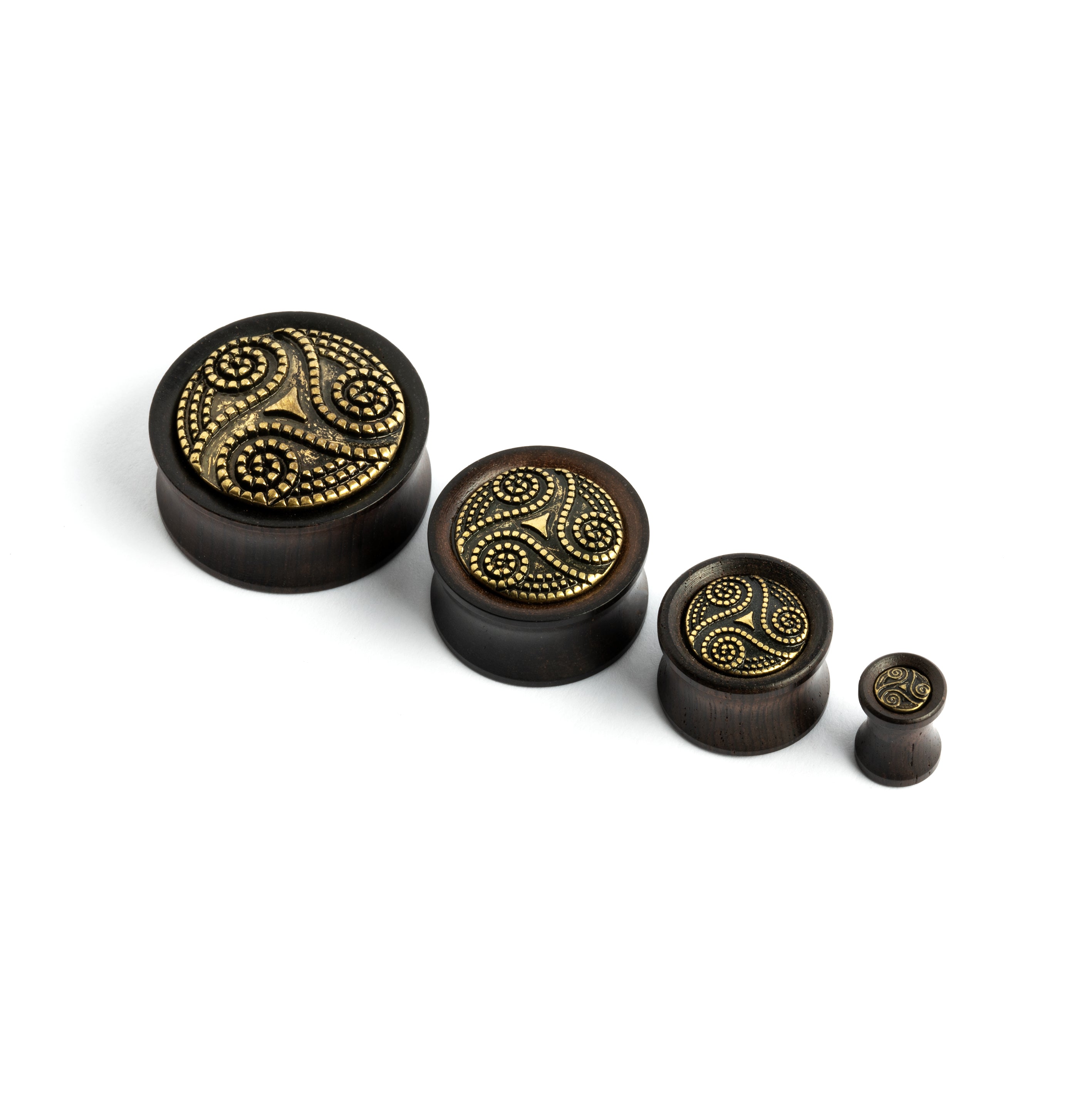 Ebony Wood and Brass Heddeka Ear Plug