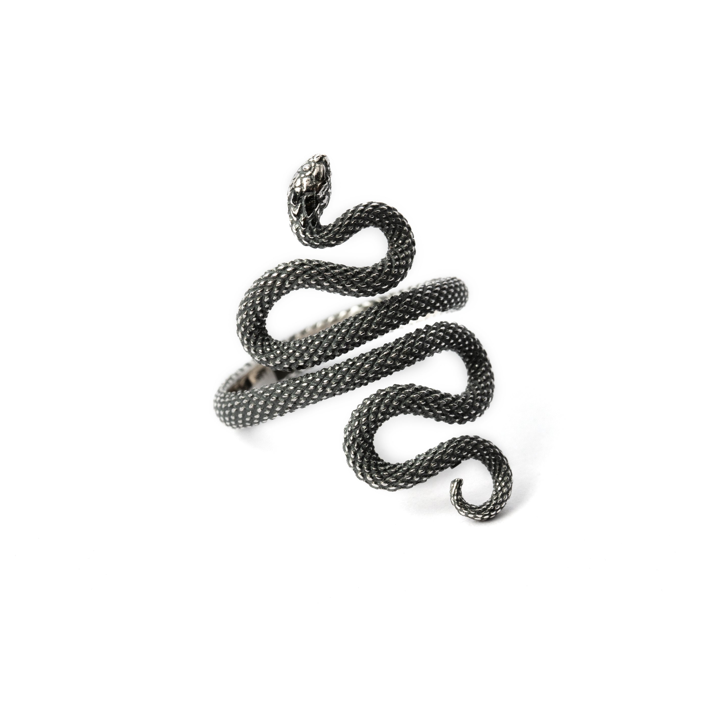 sterling silver Eden snake adjustable ring left side view