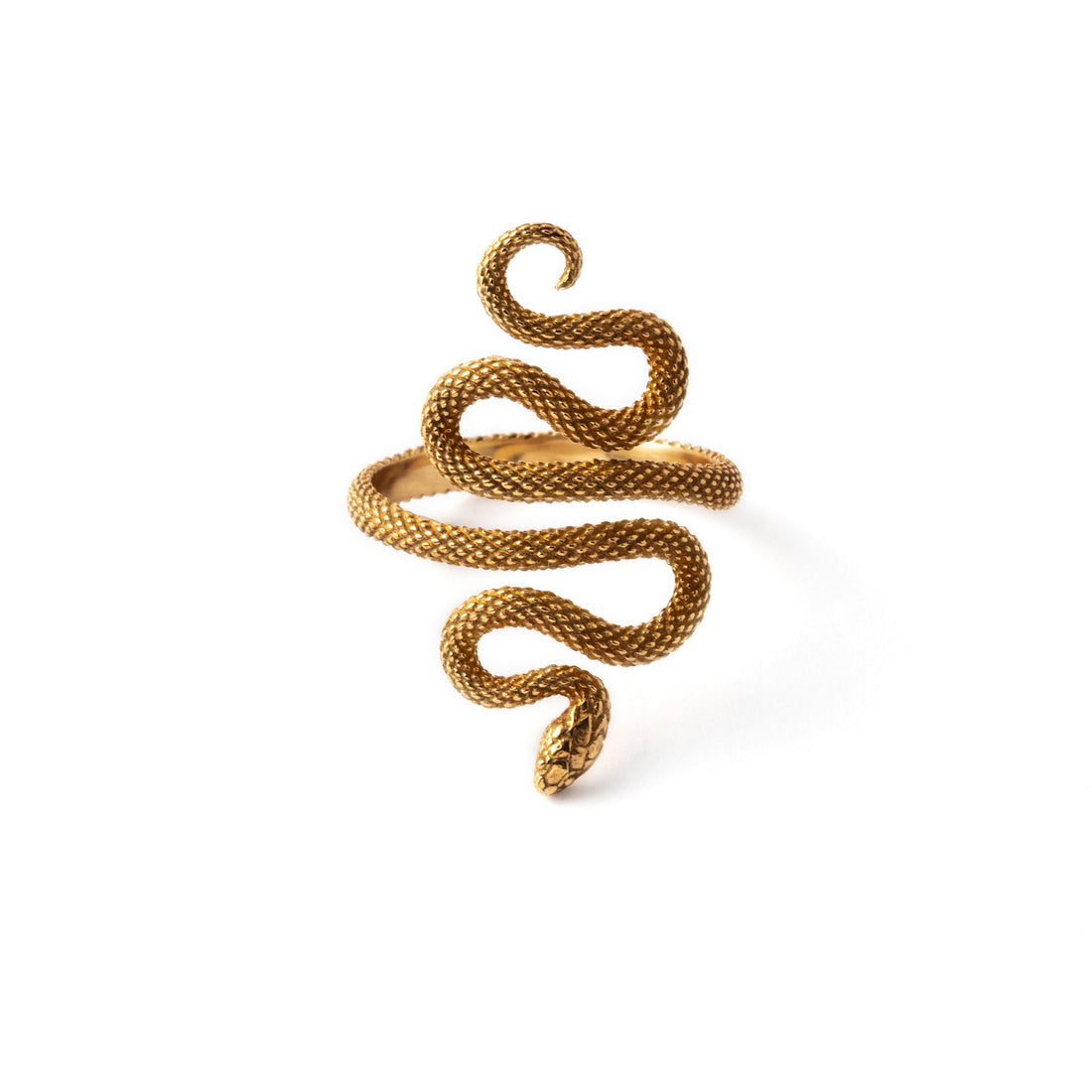 bronze Eden snake adjustable ring frontal view