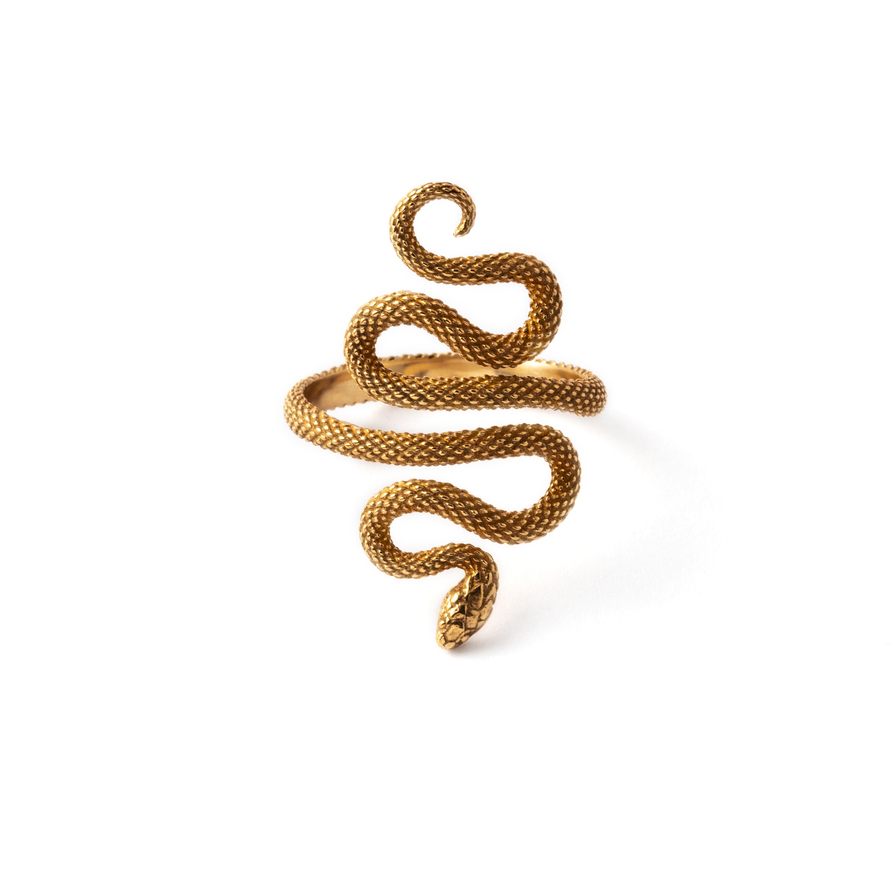 bronze Eden snake adjustable ring frontal view