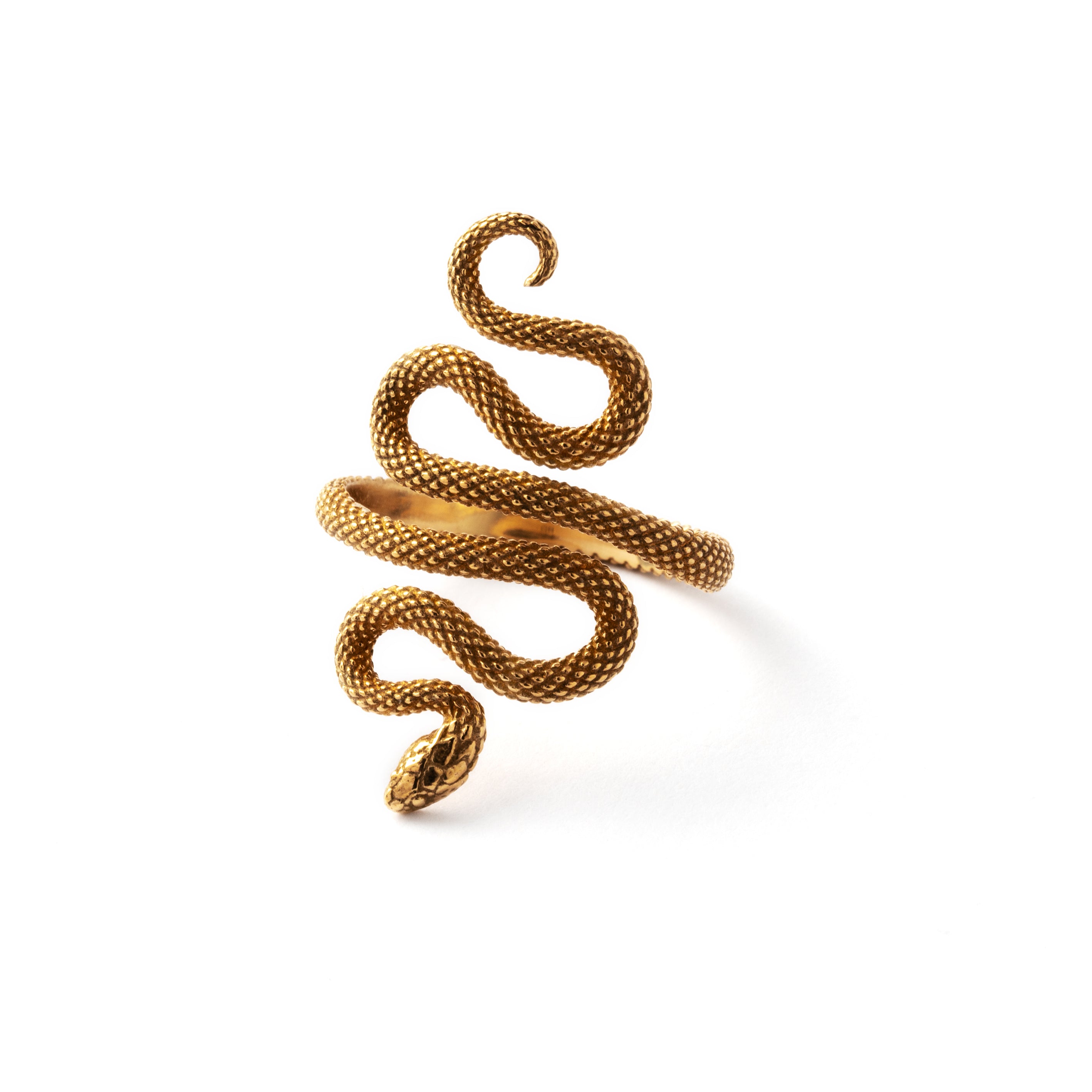 bronze Eden snake adjustable ring frontal view