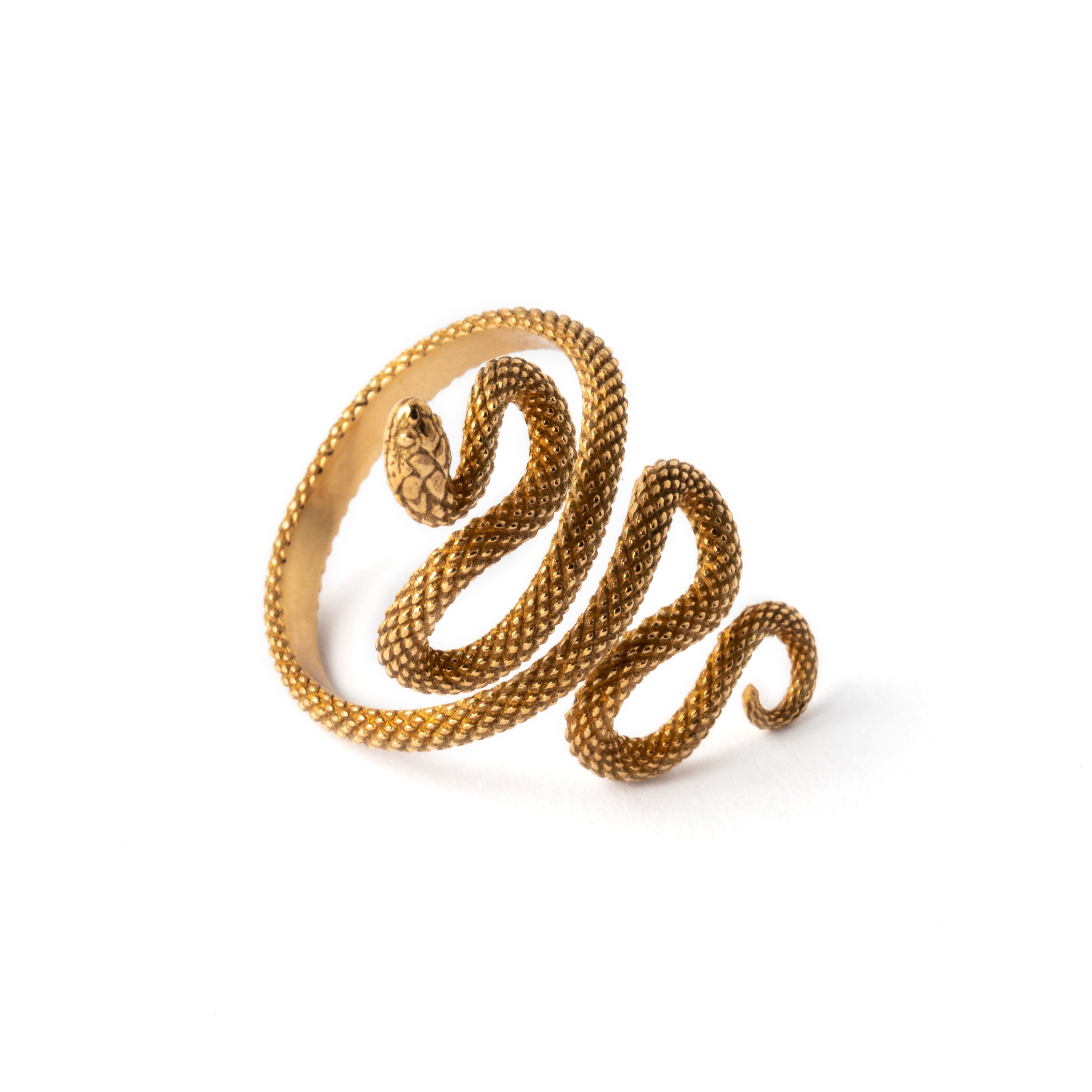 bronze Eden snake adjustable ring right side view