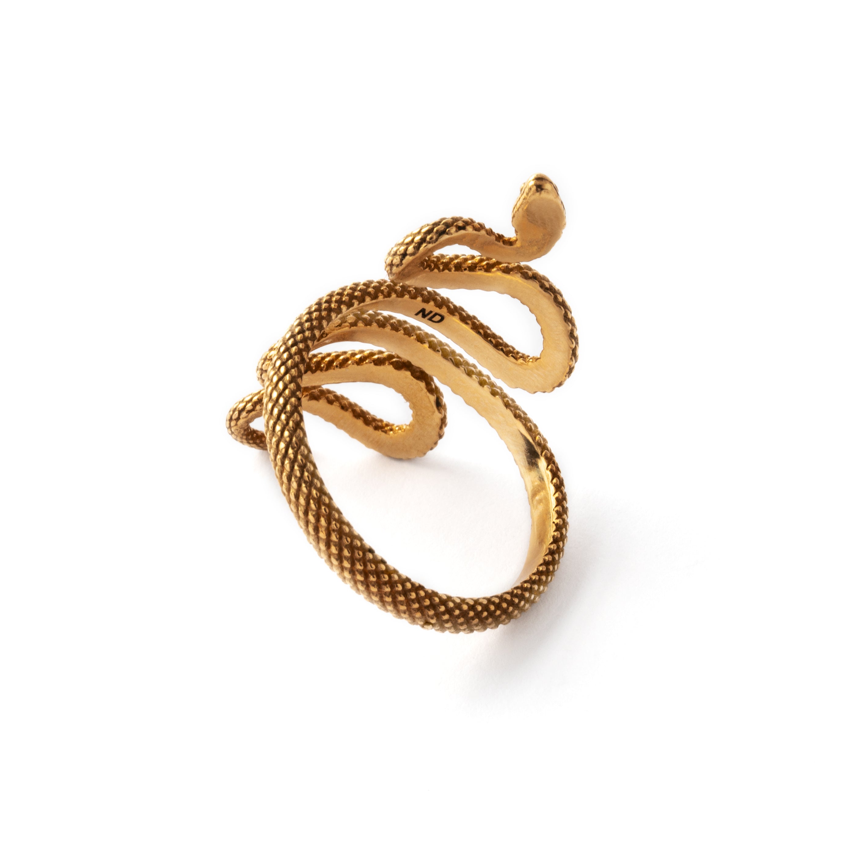 bronze Eden snake adjustable ring back side view