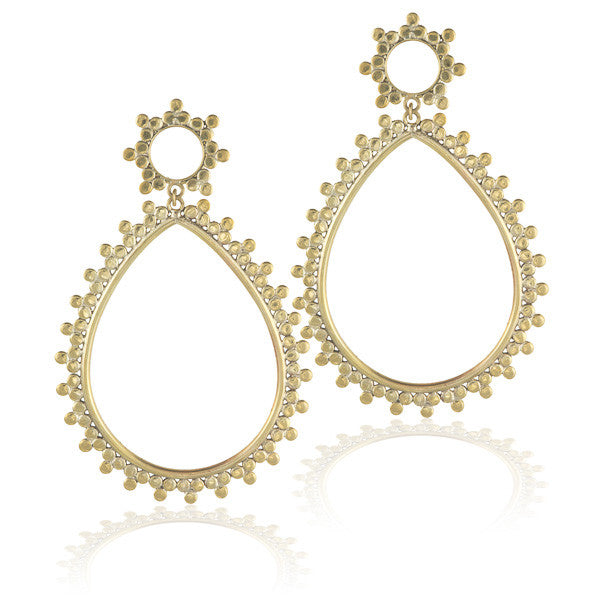 Tear Drop Brass Flesh Tunnel Earrings - Tribu
 - 3