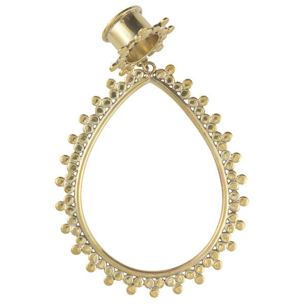 Tear Drop Brass Flesh Tunnel Earrings - Tribu
- 2