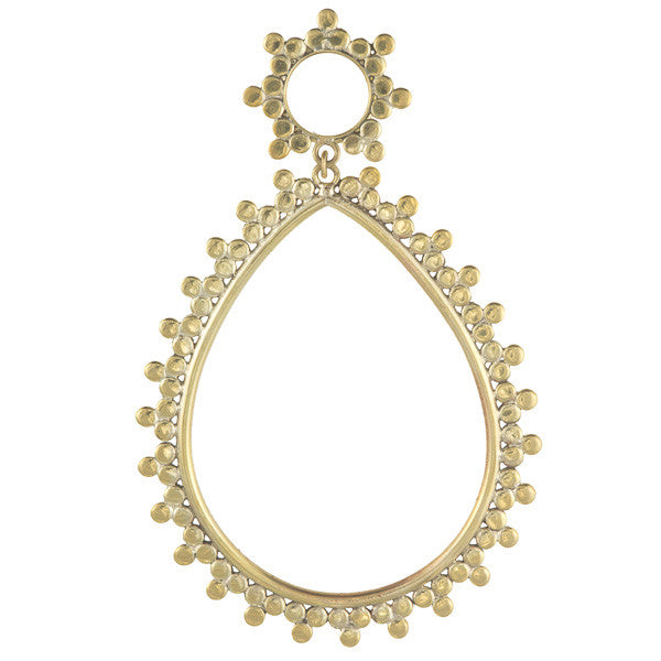 Tear Drop Brass Flesh Tunnel Earrings - Tribu
- 1