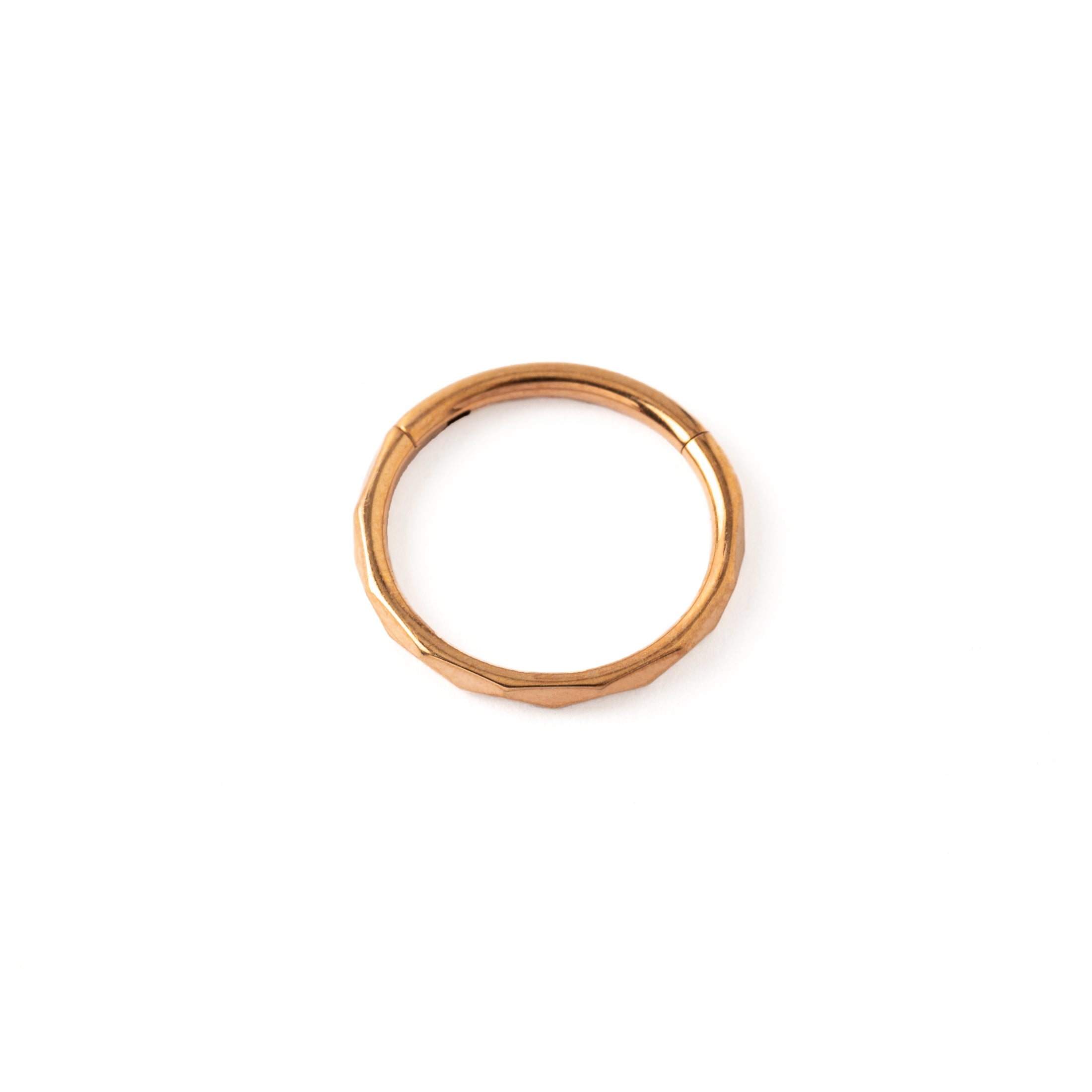 Faceted Rose Gold Clicker Ring frontal view