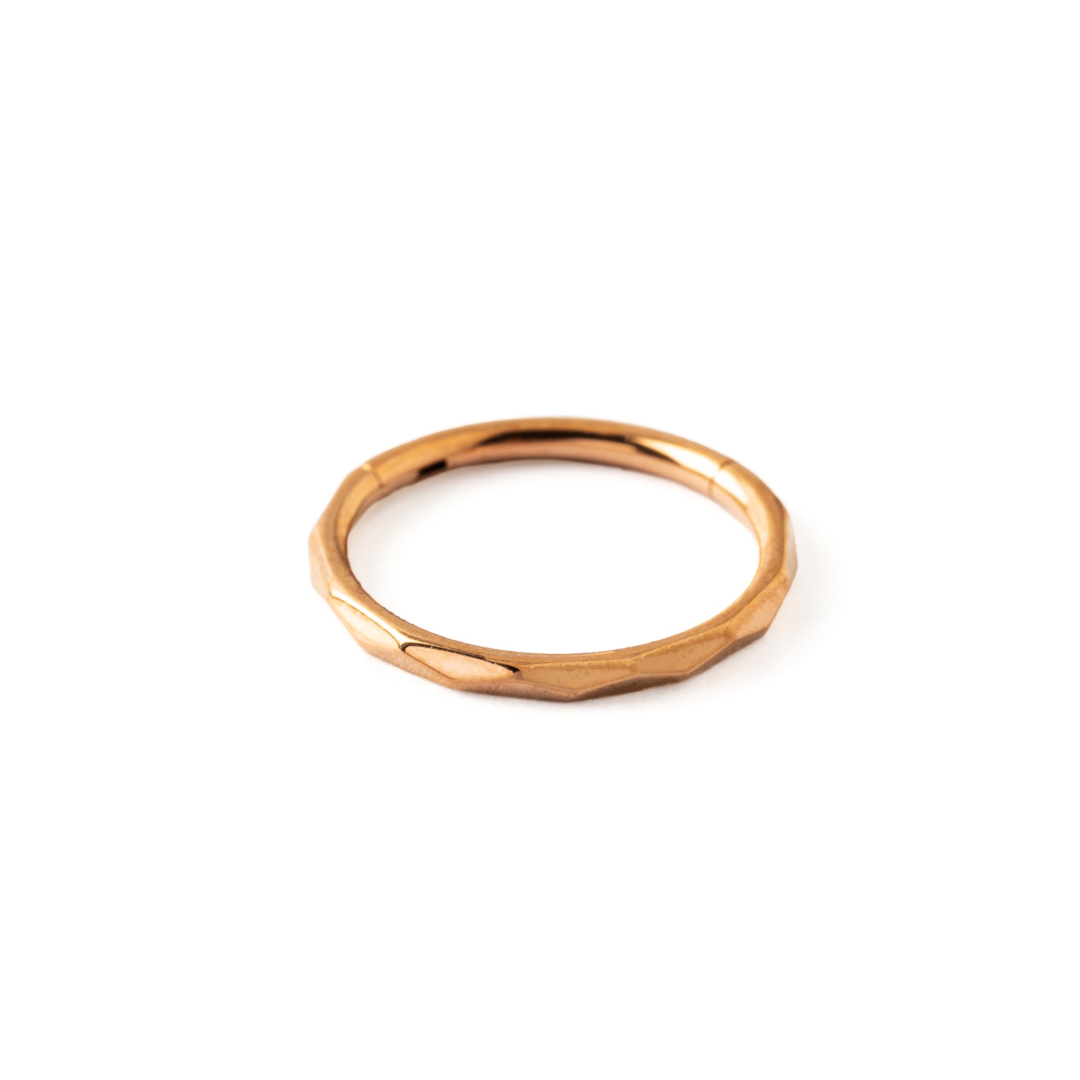 Faceted Rose Gold Clicker Ring frontal view