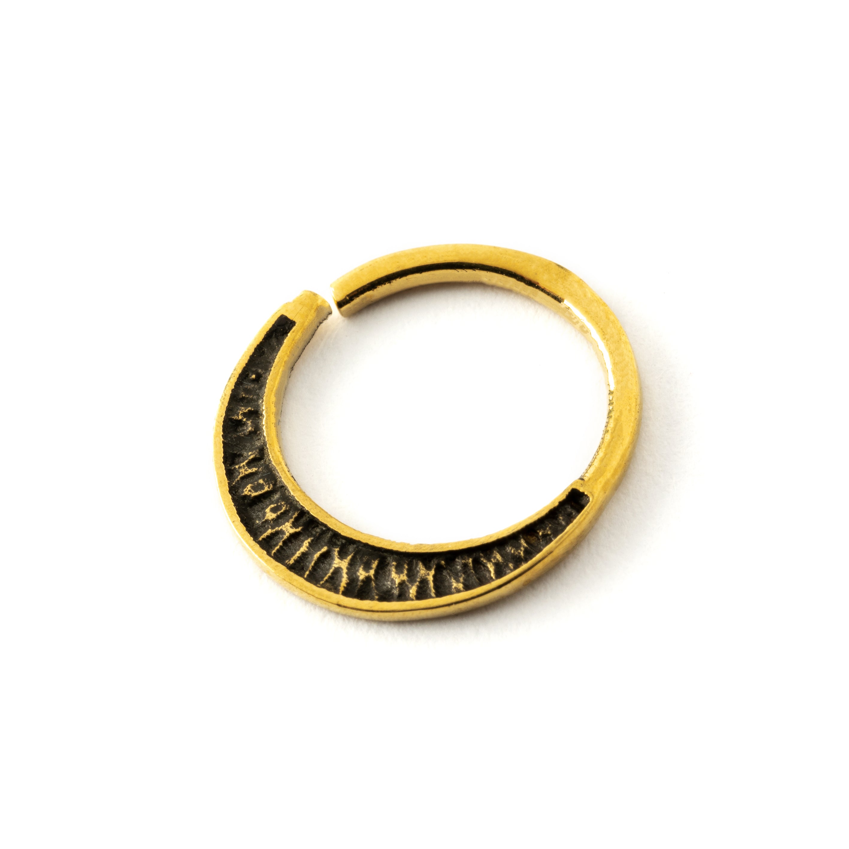 Gauri golden brass septum ring right side view