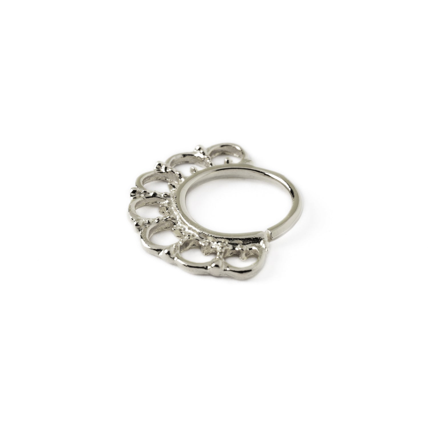 Gita silver septum ring side view