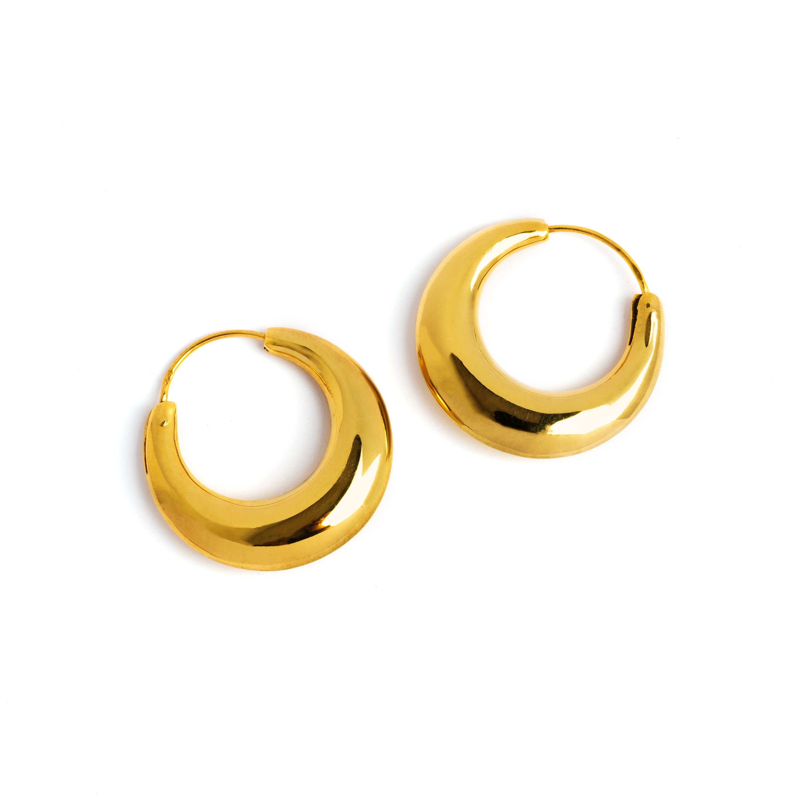 Medium Golden Glow Hoop Earrings frontal view