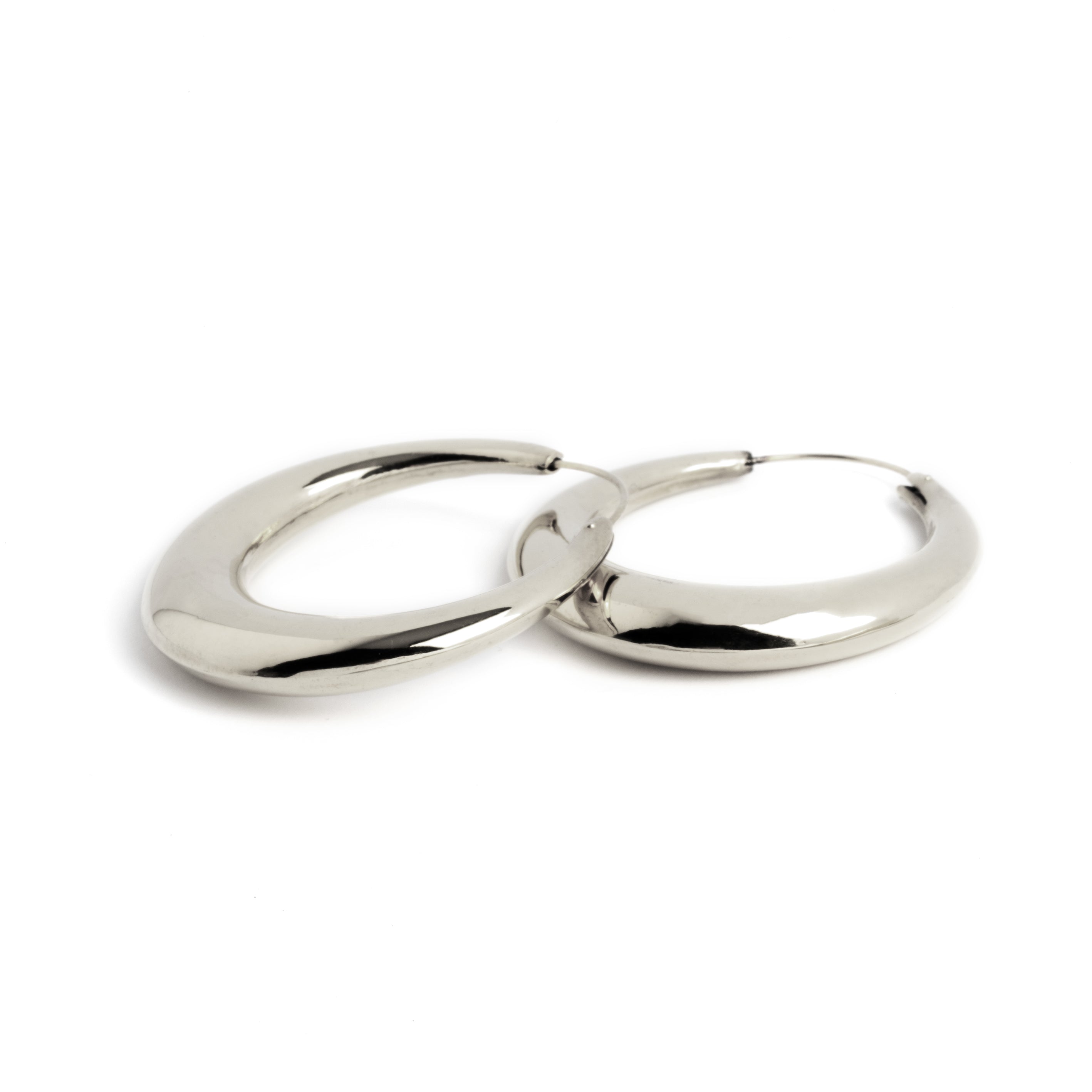 Silver Glow Hoop Earrings side view