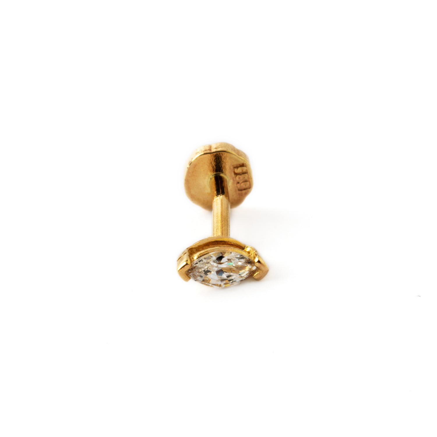 Gold Marquise CZ Labret | Flat-Back CZ Labret | Tribu