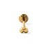 14k Gold internally threaded Trinity Pyramid flat back labret frontal view
