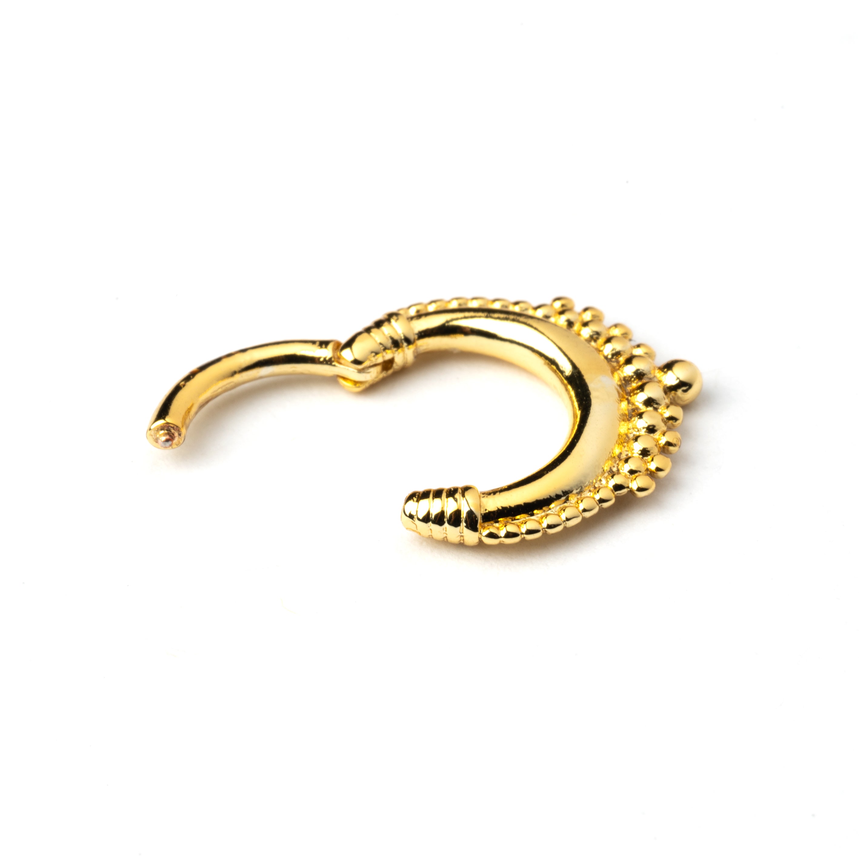 Gold Meena septum clicker view