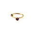 14k Gold nose ring with Amethyst frontal view