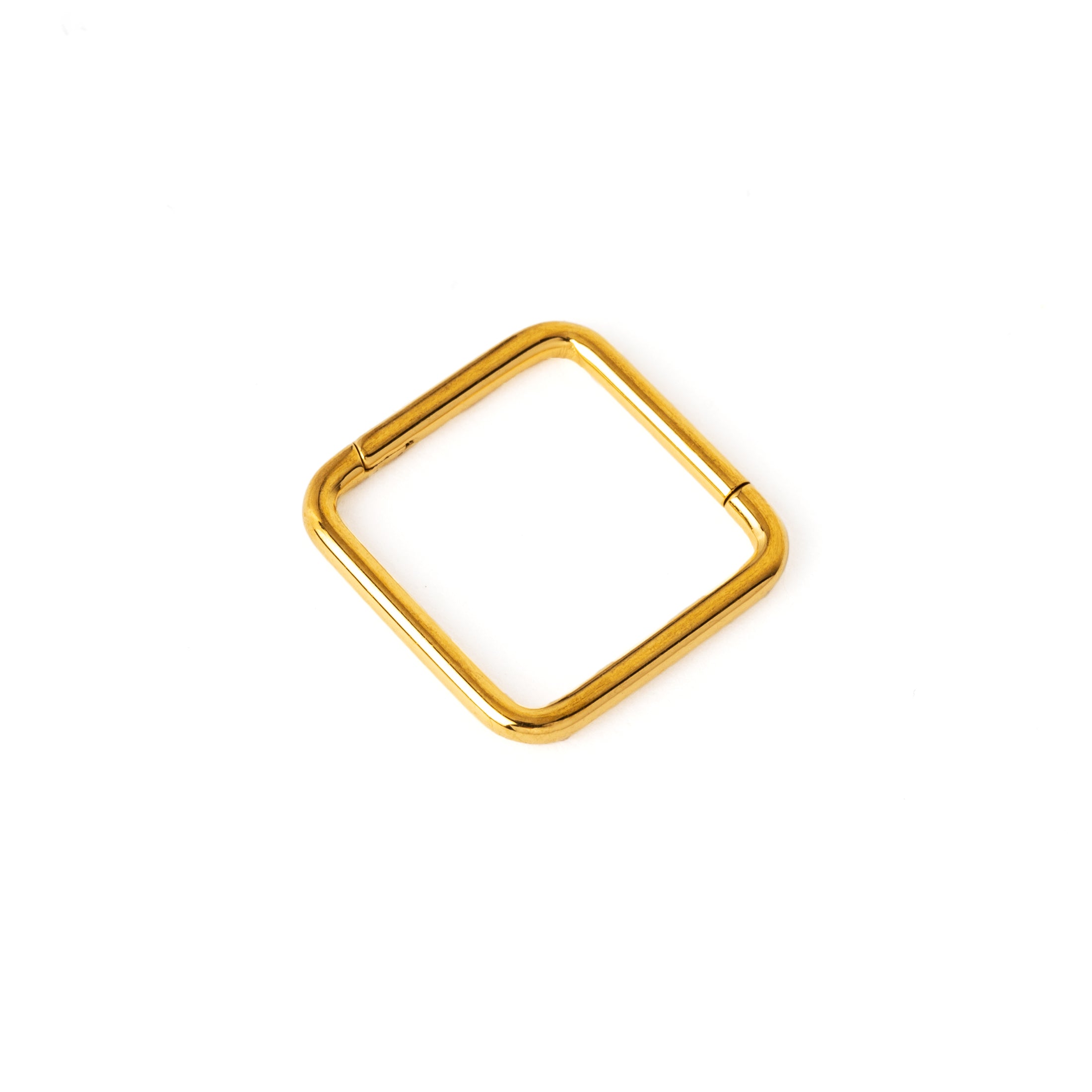 Gold Titanium Oblong Clicker Ring side view