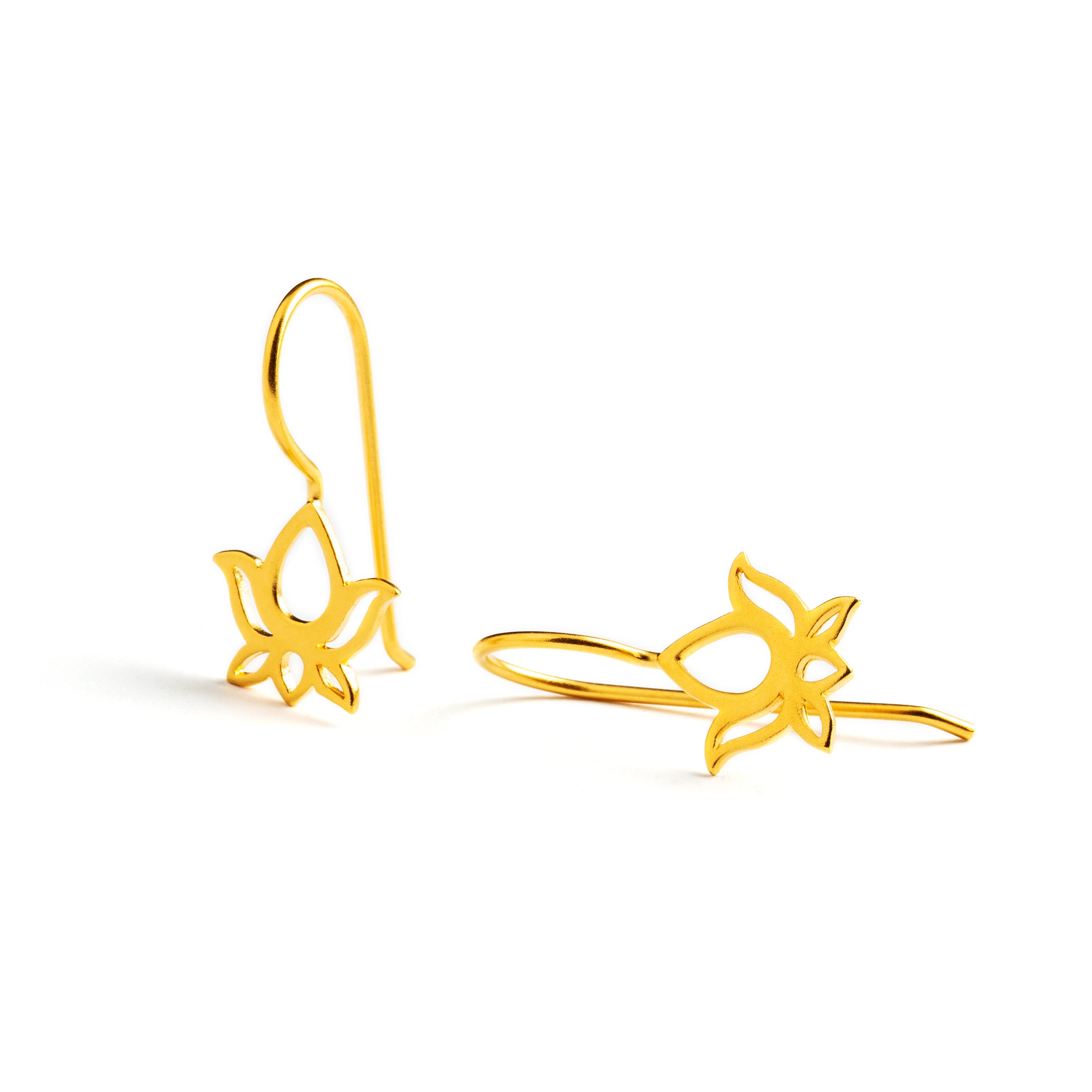 Gold Lotus Earrings | Tribu London