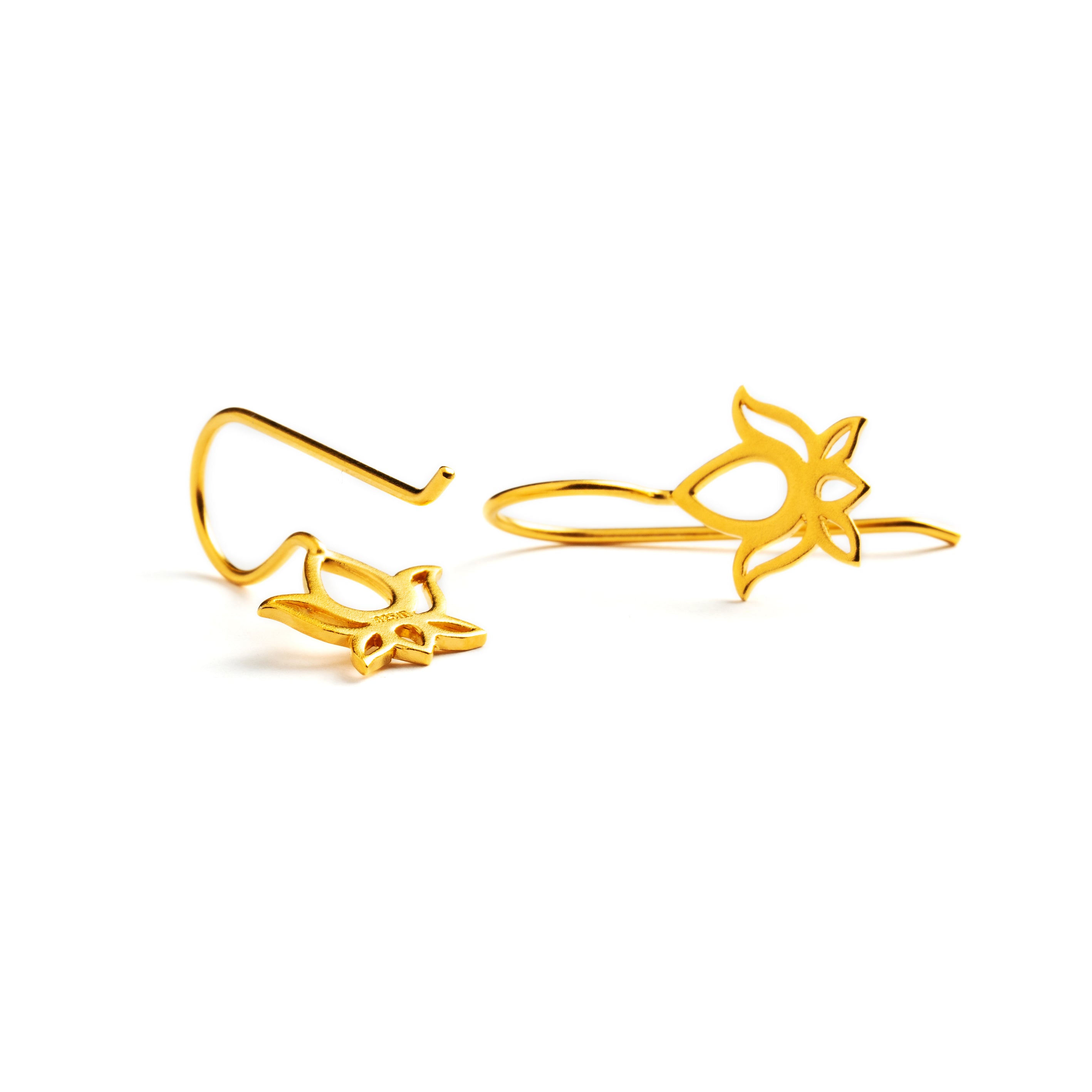 Gold Lotus Earrings | Tribu London