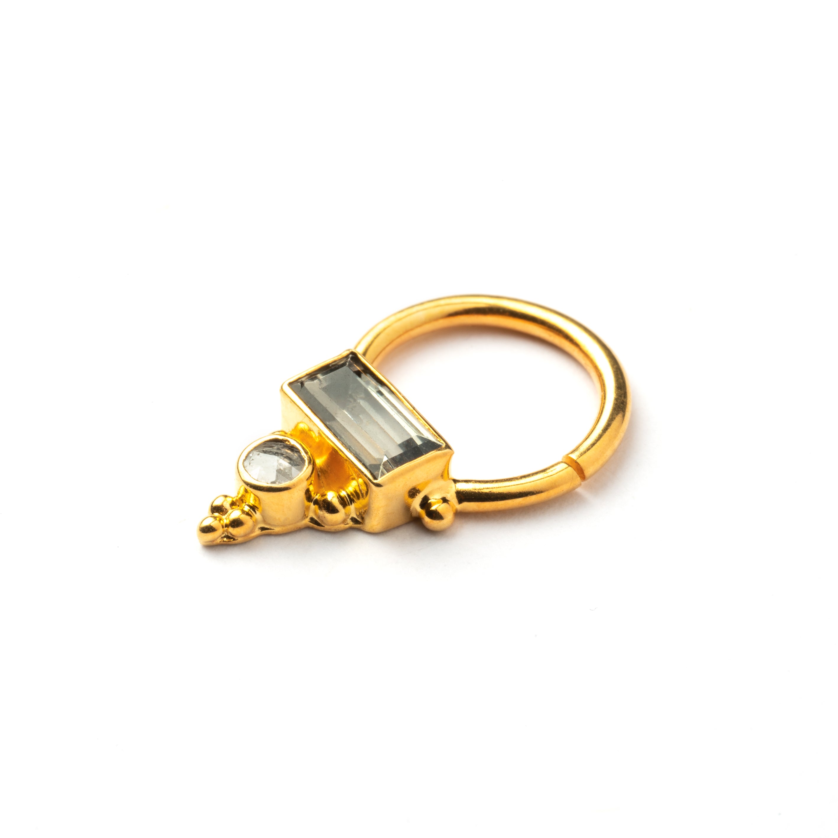 Jaya Gold Septum Turmaline and Diamond right side view