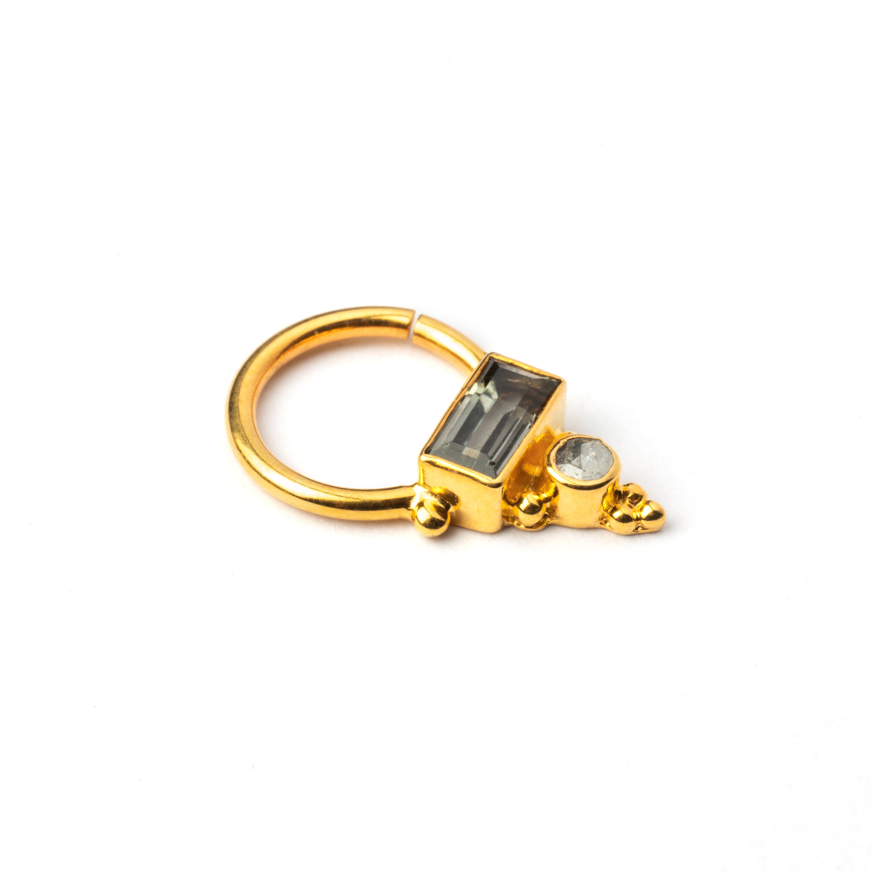 Jaya Gold Septum Turmaline and Diamond left side view