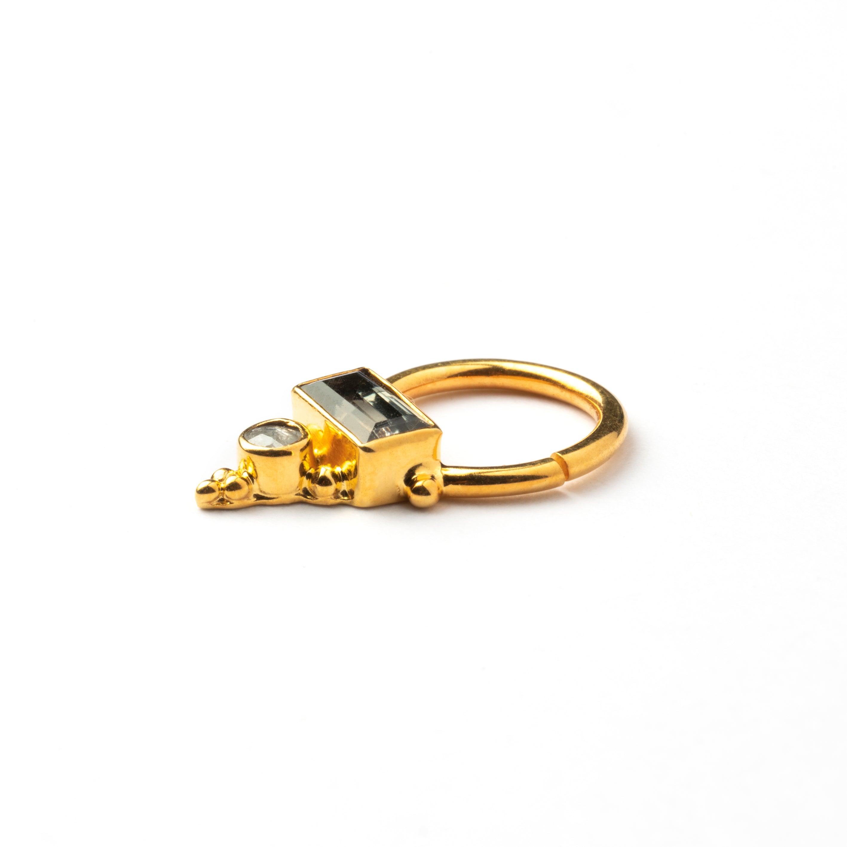 Jaya Gold Septum Turmaline and Diamond right side view