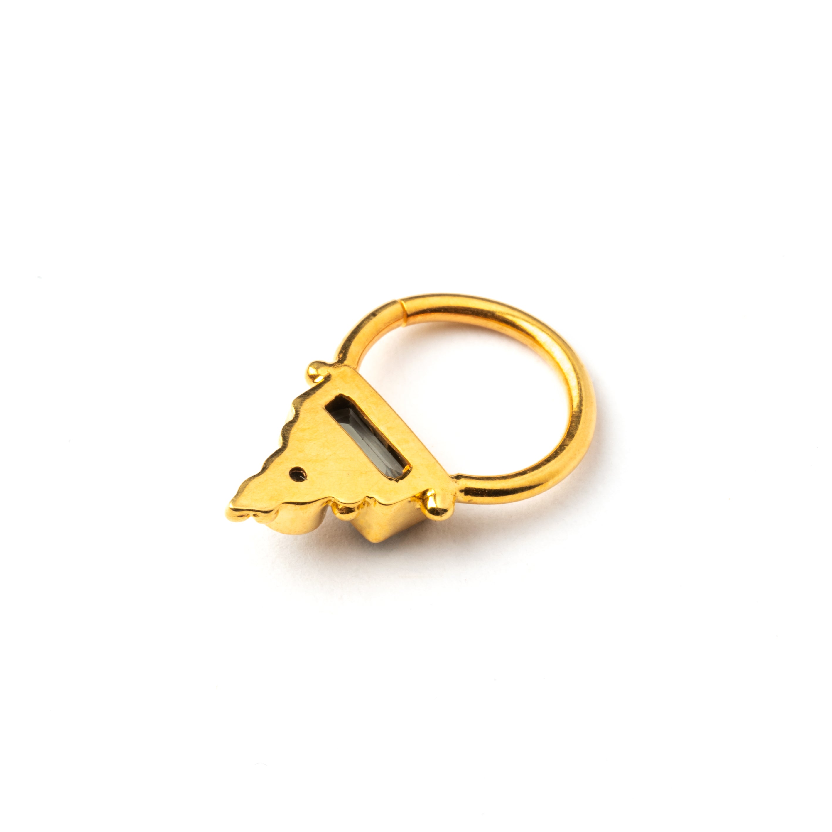 Jaya Gold Septum Turmaline and Diamond back side view