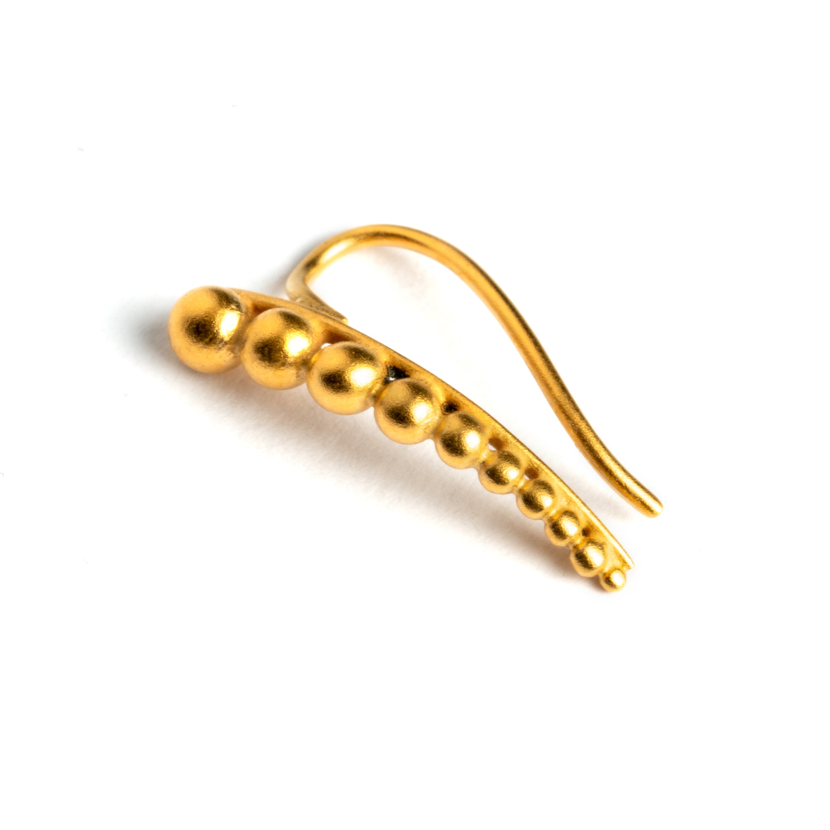 single 24k gold plated silver multiple spheres ear climber back side view