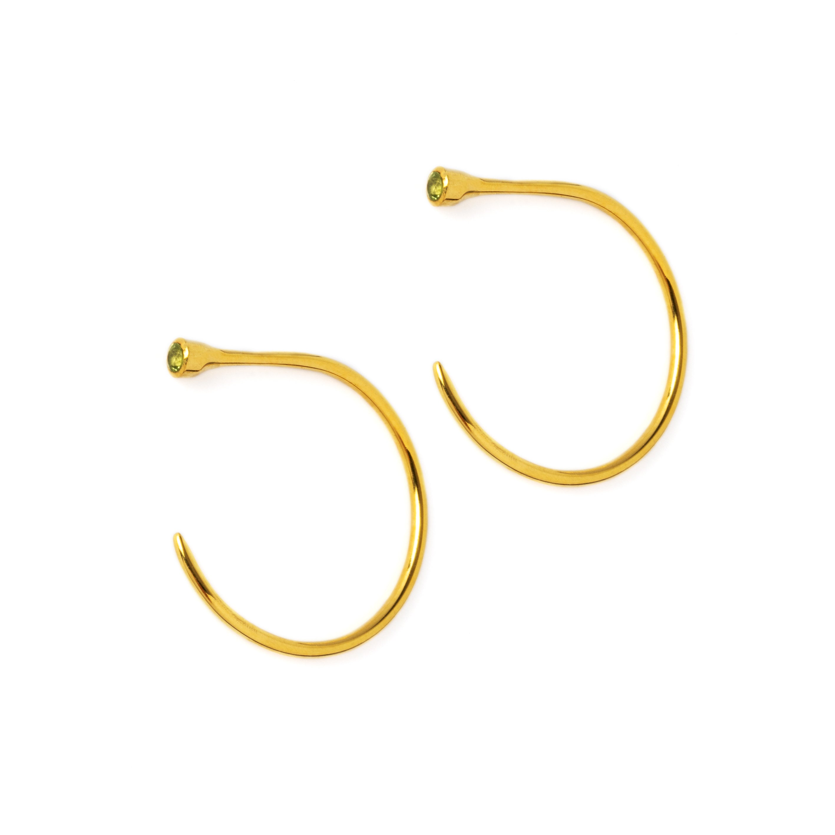 pair of Gold Tawhio & Emerald earrings frontal view