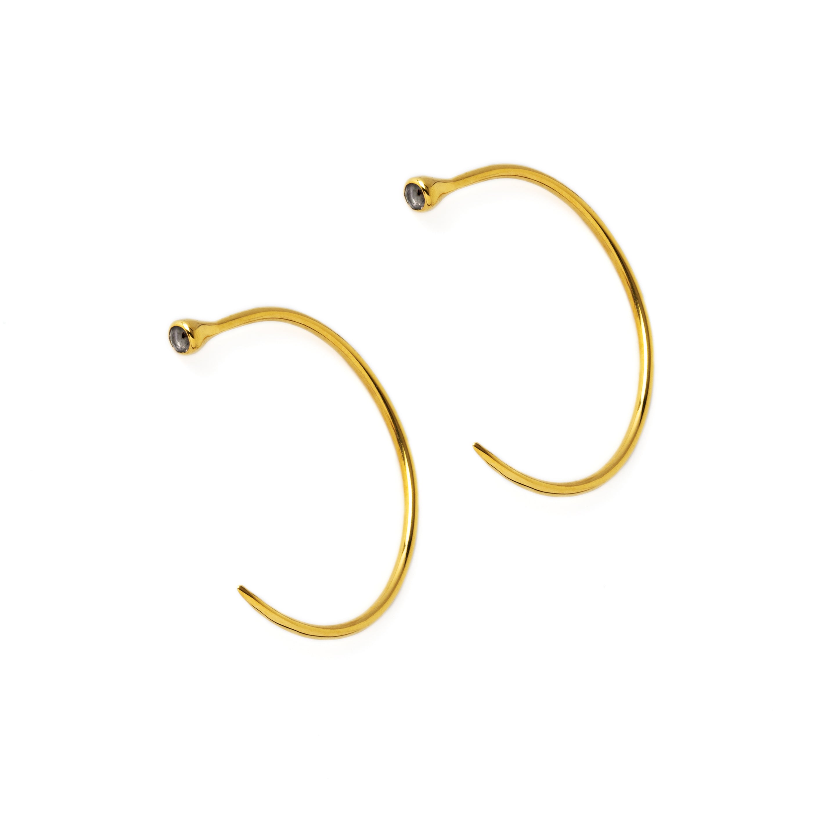 Gold Tawhio & Iolite Earrings